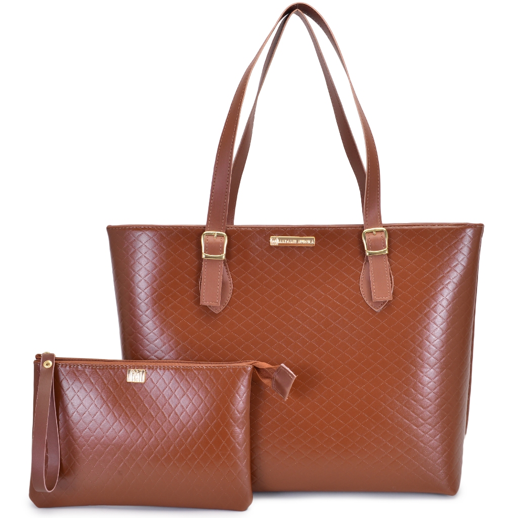 Bolsa Feminina Shopper Casual Grande Faculdade Trabalho Notebook Sacola Alça De Ombro + Necessaire