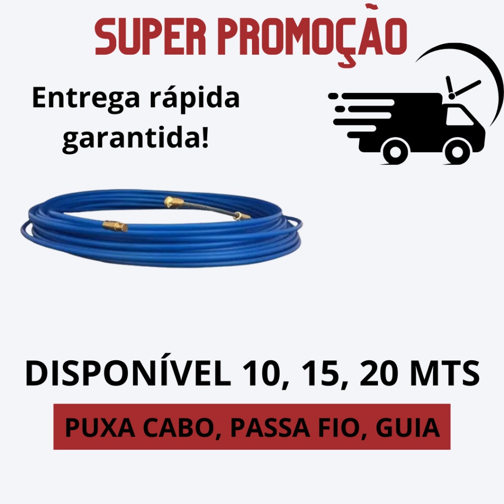 PUXA CABO PASSA FIO GUIA SONDA PARA CABOS 10 15 20MTS PERLEX - escolha o seu!