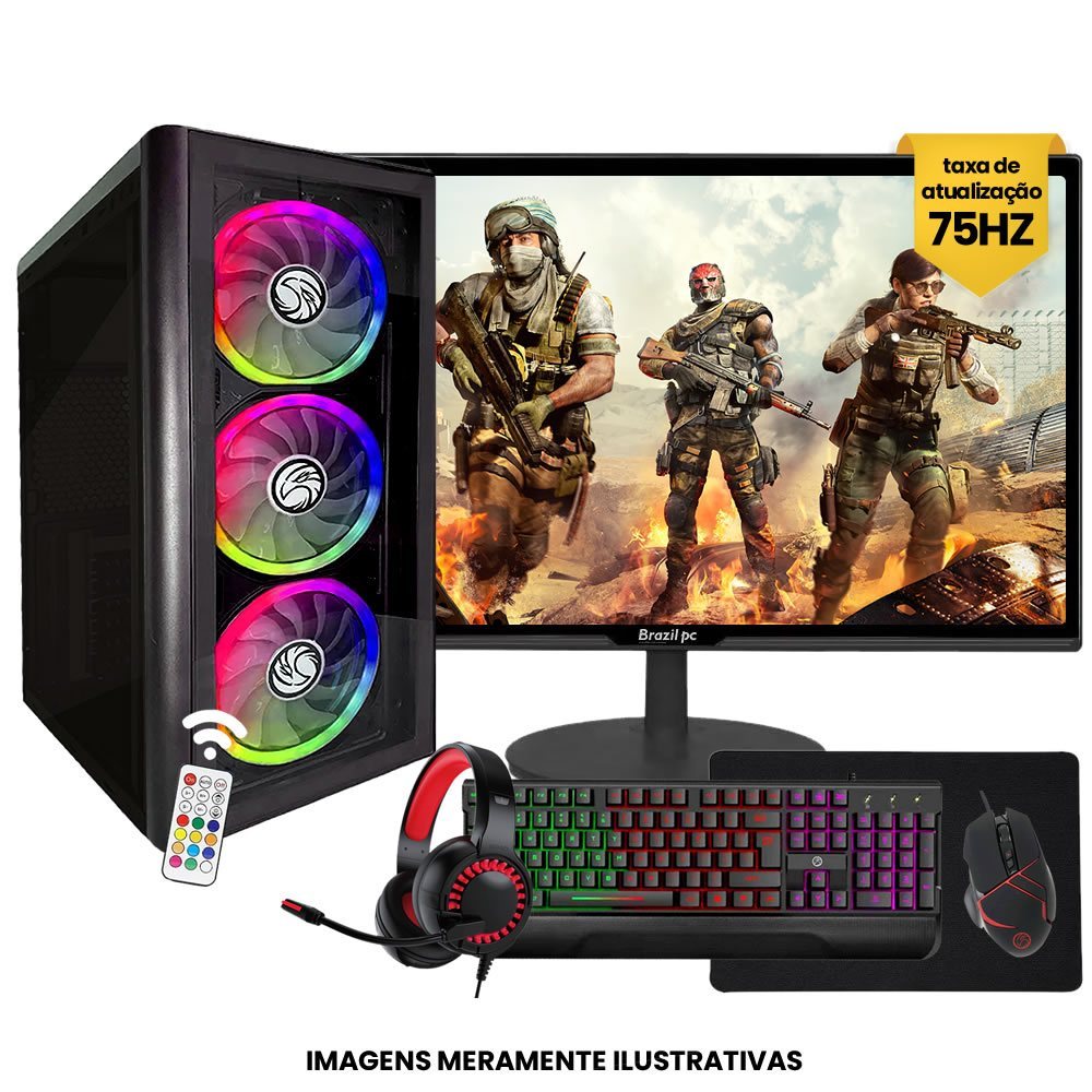 Computador Completo Intel Core I5 8gb de Ram Ssd 256gb Monitor Led 19" Hdmi + Windows 10
