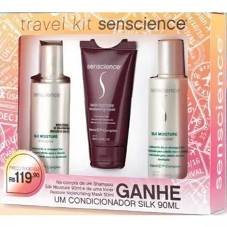 Kit Travel Senscience Silk Moisture Moisturizing Mask Travel (3 Produtos)