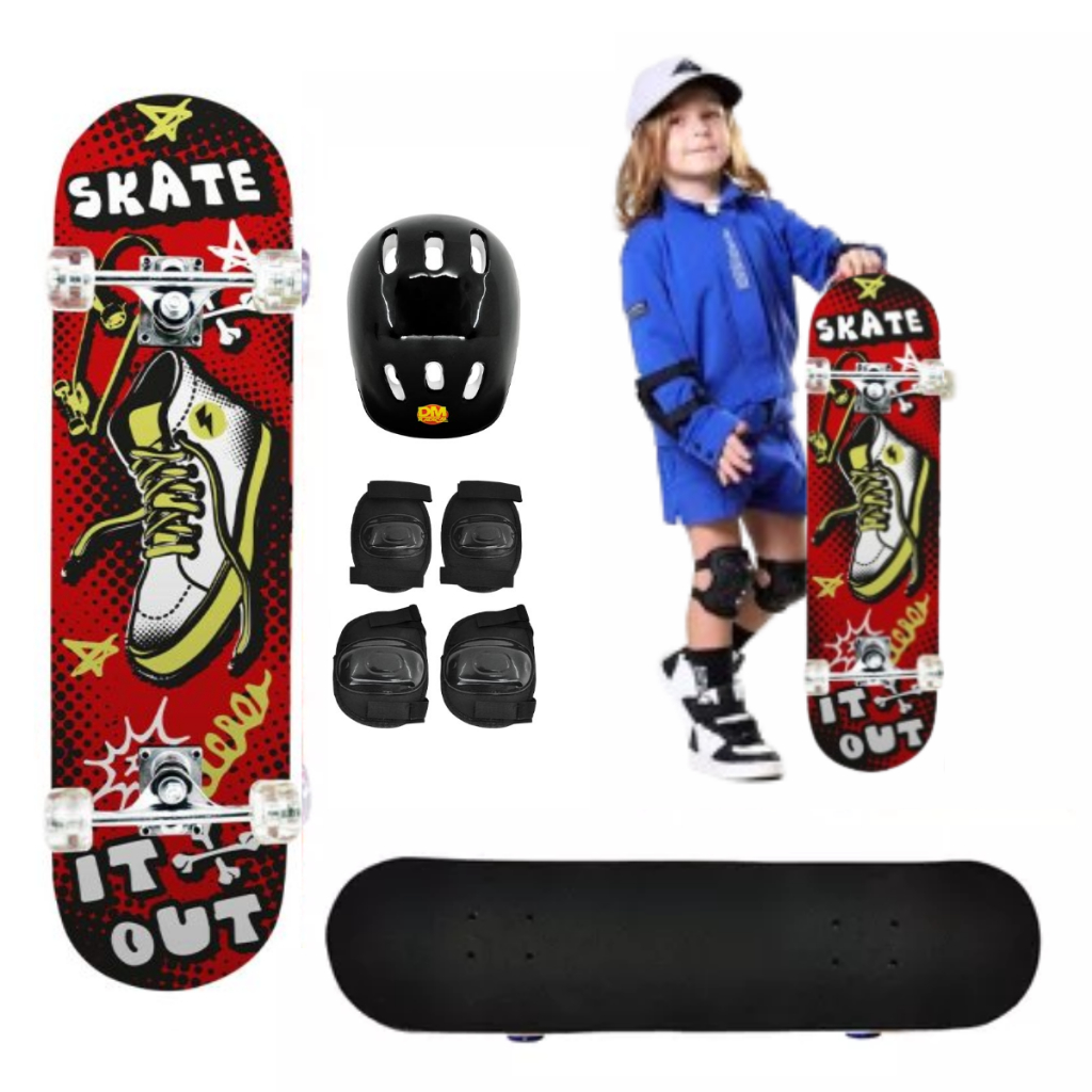 Skate Infantil Com Kit De Equipamentos Completo Radical | Shopee Brasil