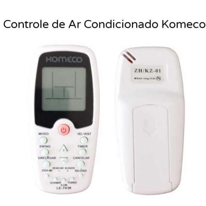 Controle Remoto Para Ar Condicionado Split Komeco | Shopee Brasil