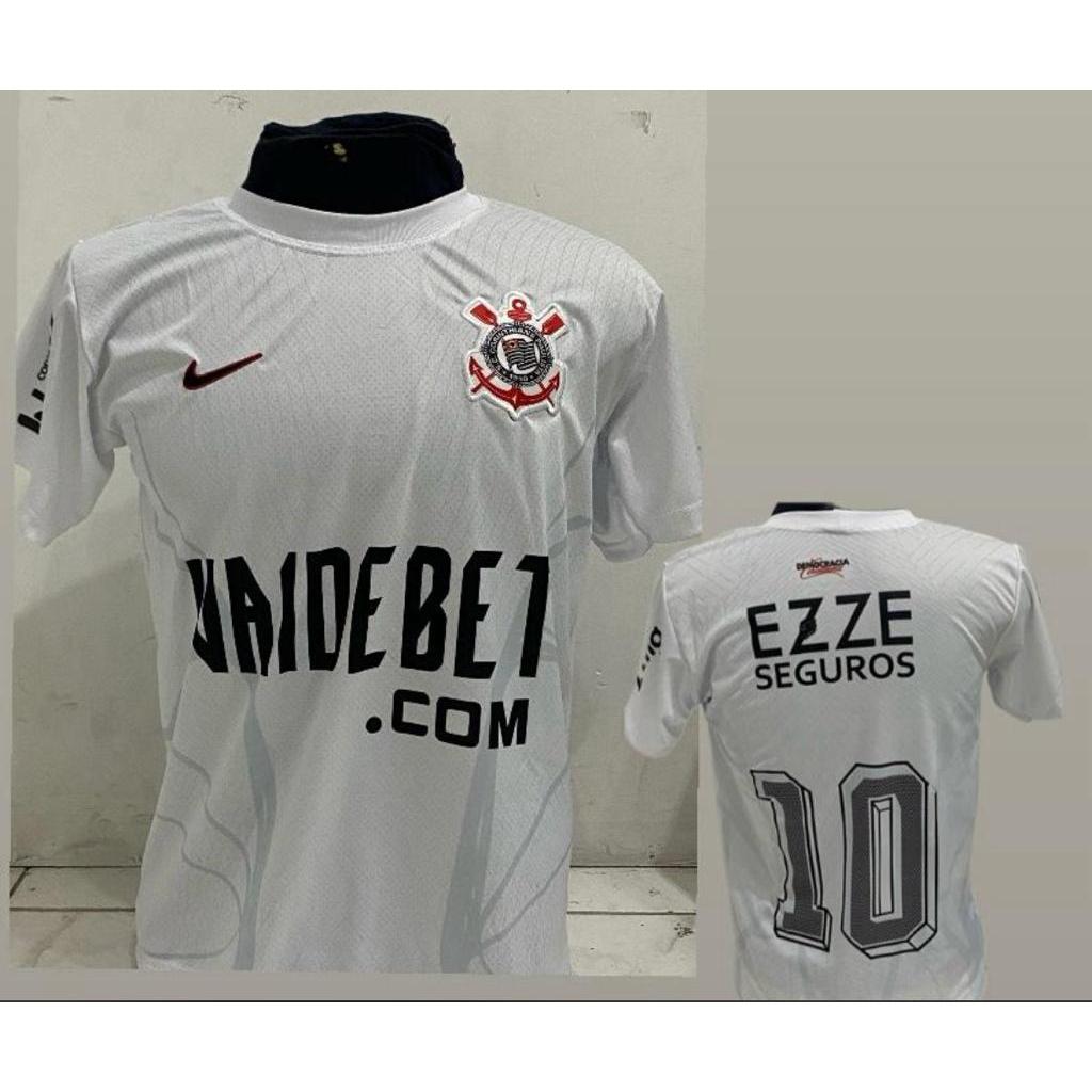 Camisa Corinthians Baby Look Retro Democracia - Feminina  Tamanho:GG;Cor:Preto/Branco