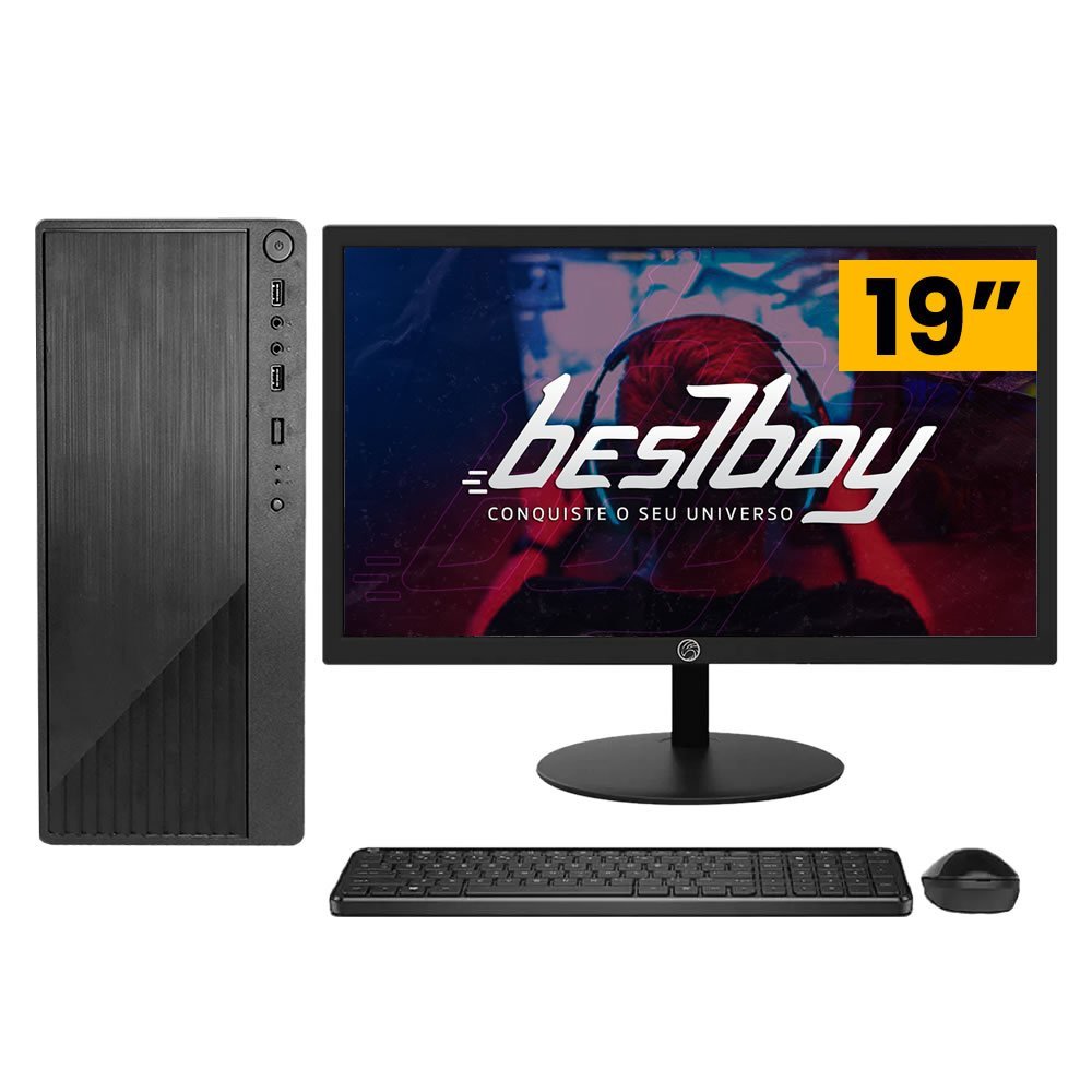Computador Completo Intel Core I3 4gb Hd 500gb Monitor Led 19" Hdmi