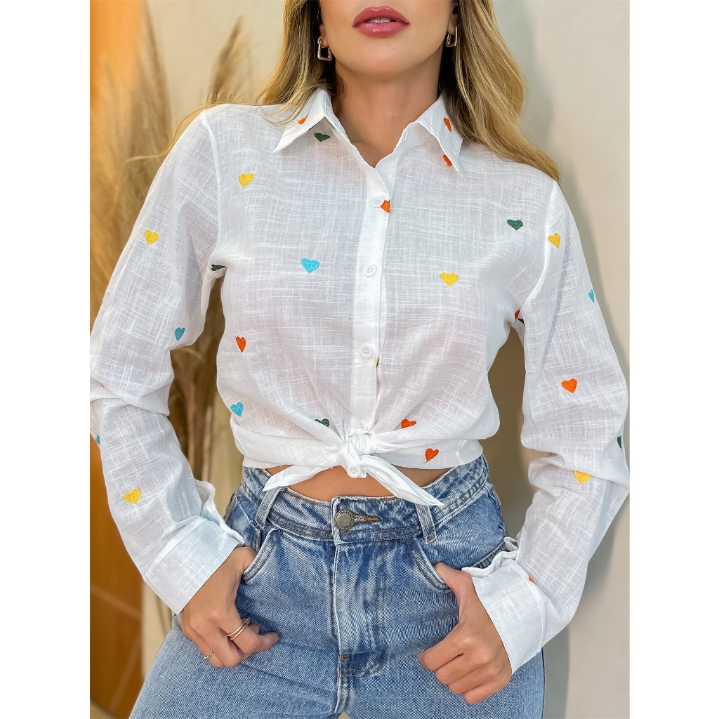 Mulheres Blusa Branco Verão Verão Outono Moda Coreana Trabalho Elegante  Para Vestir Cool Manga Longa Tops Feminino Roupas Mulheres Blusas Camisas  De $128,19