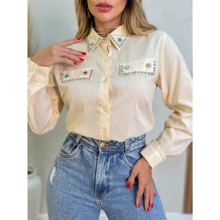 Camisa Feminina Social Manga Longa Lisa Moda 3RD SD874
