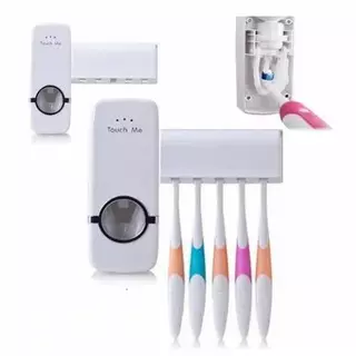 Suporte dispenser De Pasta Creme Dental + Aplicador Automatico Suporte Porta Escovas