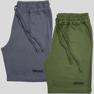 2 Bermuda Moletom Masculina Shorts Básico Liso Adulto Origns