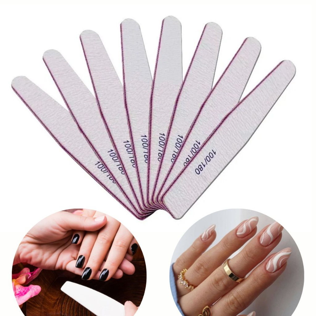 Lixa Para Unha Gel Acrílica 100/180 Pacote com 25 unidades | Shopee Brasil
