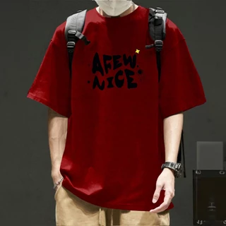 Camiseta Larga Unissex Aesthetic Estampa Afew Nice Blusa Manga Curta Ombro Caído Muito Bom T-shirt Swag Streetwear Skate