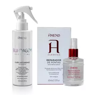 Amend Kit Fluido Antiumidade Blindagem Essencial 180ml + Reparador De Pontas 60ml em Oferta na Shopee