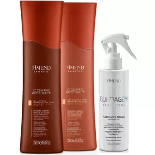 Kit Amend Cobre Effect Shampoo e Condicionador 250ml + Fluido Blindagem Essencial 180ml em Oferta na Shopee
