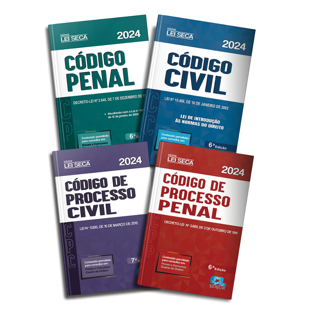 Código Civil + CPC + Código Penal + Processo Penal - Box Lei Seca 2024 ...