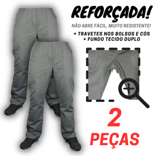 KIT - 2 - CALÇA SR - Reforçada Brim pesado uniforme profissional construção civil trabalho pesado