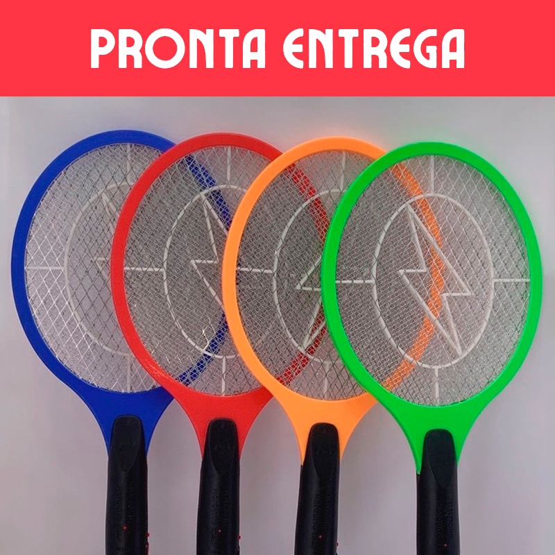 Raquete Elétrica 110V / 220V Mata Insetos Recarregável Pernilongos Mosca Mosquito Dengue Muriçoca Borrachudo INMETRO Bivolt / Tela mosqueteira
