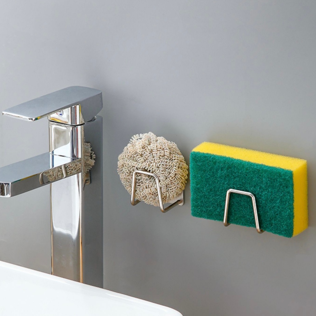 Kit Aço inoxidável Suporte Porta Esponja para bucha de pia Prateleira de cozinha