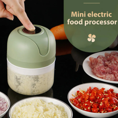 Mini Processador Triturador Sem Fio Elétrico 250ML De Alimentos Para Legumes Alho Gengibre Moedor Carne Vegetais Alho Fruta Amendoim Recarregável USB 250ml