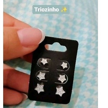 Kit Trio De Brincos Prata Leg Tima Estrelas Zirc Nia P M G Shopee Brasil