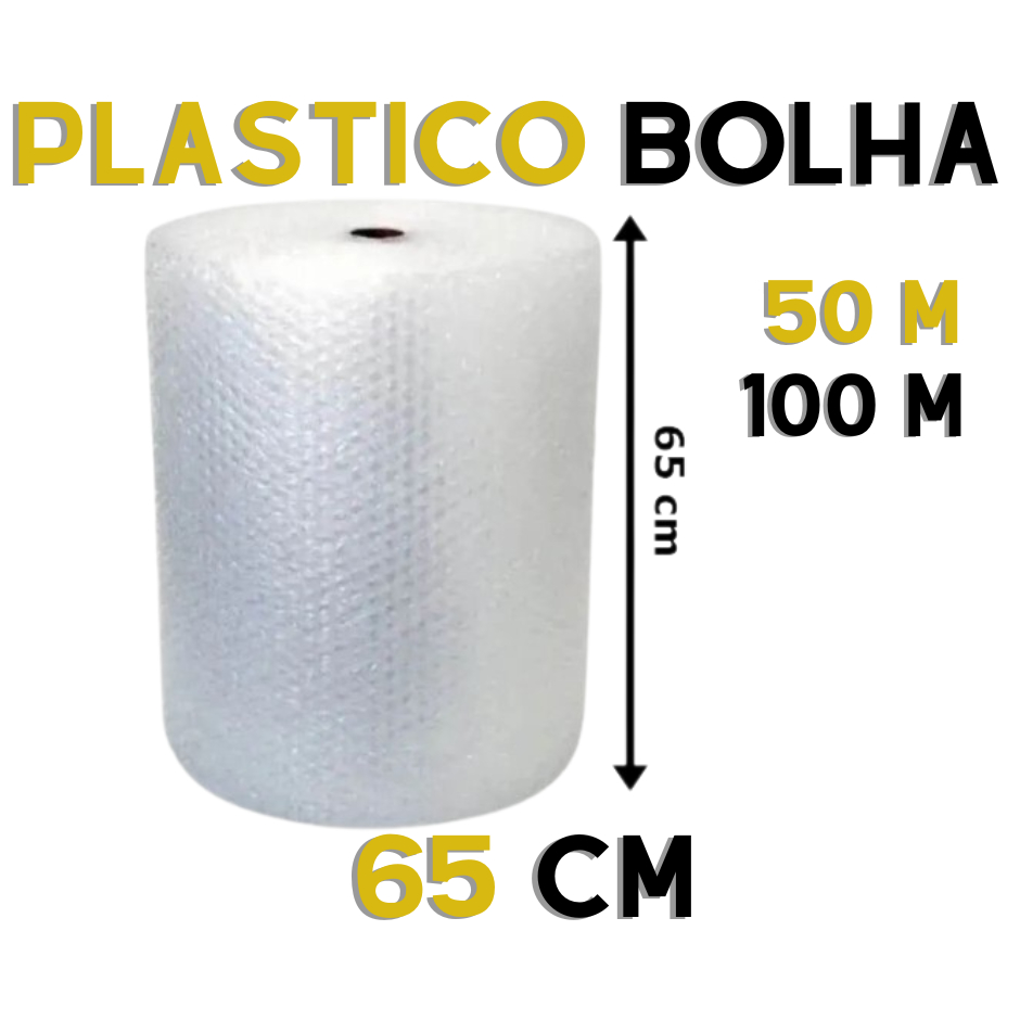 Bobina Plástico Bolha - Proteção na mudança 65 cm c/ 25 micras Resistente