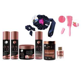 Kit Ativador de Cachos + Touca Difusora + Escova Polvo Formado e Definição de Cachos