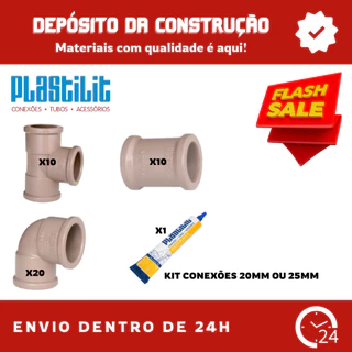 Kit conexões PVC linha água fria 20mm 1/2" ou 25mm 3/4"