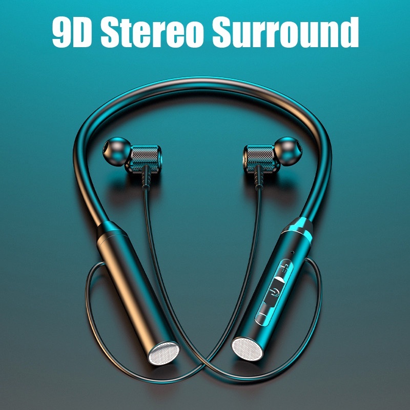 Fone De Ouvido Bluetooth Sem Fio Intra-Auricular Estéreo 5.0 Música Esportivo Suspenso No Pescoço