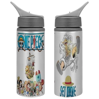 Garrafa Squeeze Alumínio One Piece Anime Luffy Com Seu Nome