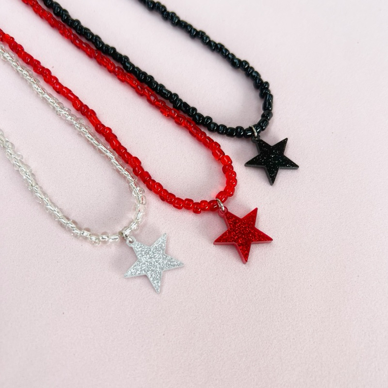 ★美品★chieko+★the star necklace Colar Gargantilha Choker Jão Superturnê Natal Super Estrela