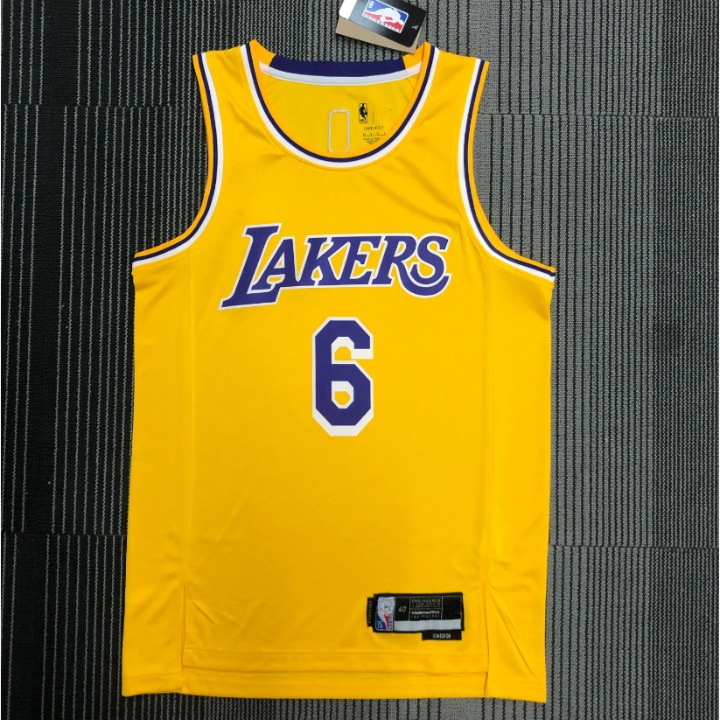 Camisa Regata de Basquete NBA Plus Size Dry-Fit LeBron James Los Angeles Lakers 06 Icon Amarela