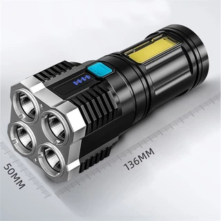 Lanterna Tática Recarregável mais Potente do Mundo - Sítio Led Lanterna LED Recarregável Tática | Potente Iluminação | Martelo de Segurança Integrado | Camping e Mais