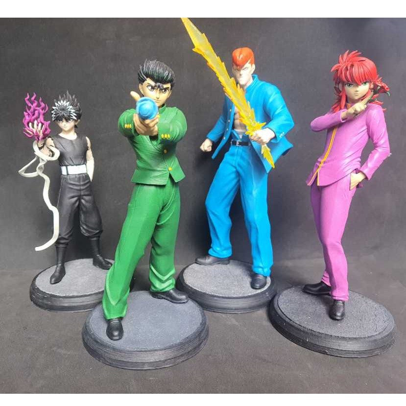Coleção Yu Yu Hakusho estátua e chibi Yusuke Urameshi, Kurama, Kuwabara, Hiei e Pu