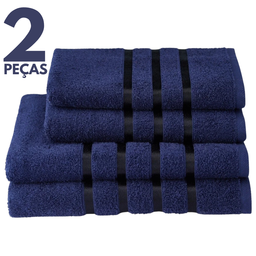 KIT 2 Toalhas - Banho e Rosto Grande Macia 100% Algodão Seca Rápido Ótima Absorção