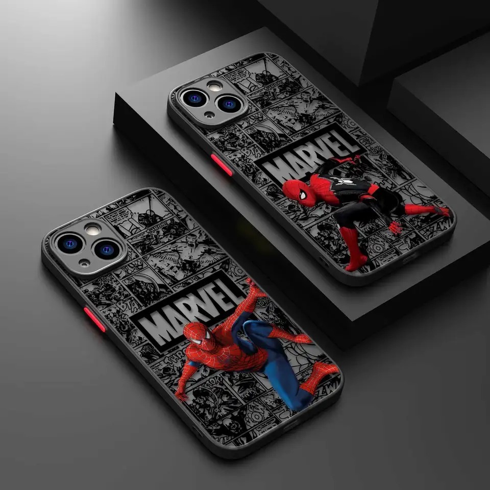 Capinha Homem Aranha Capa iPhone 11 12 13 14 15 Pro Max Xr 7 8Plus Case Personalizada Desenho Marvel