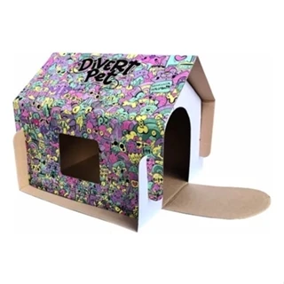 Casa P/ Gatos Casinha Arranhador Papelão Brinquedo Divertpet