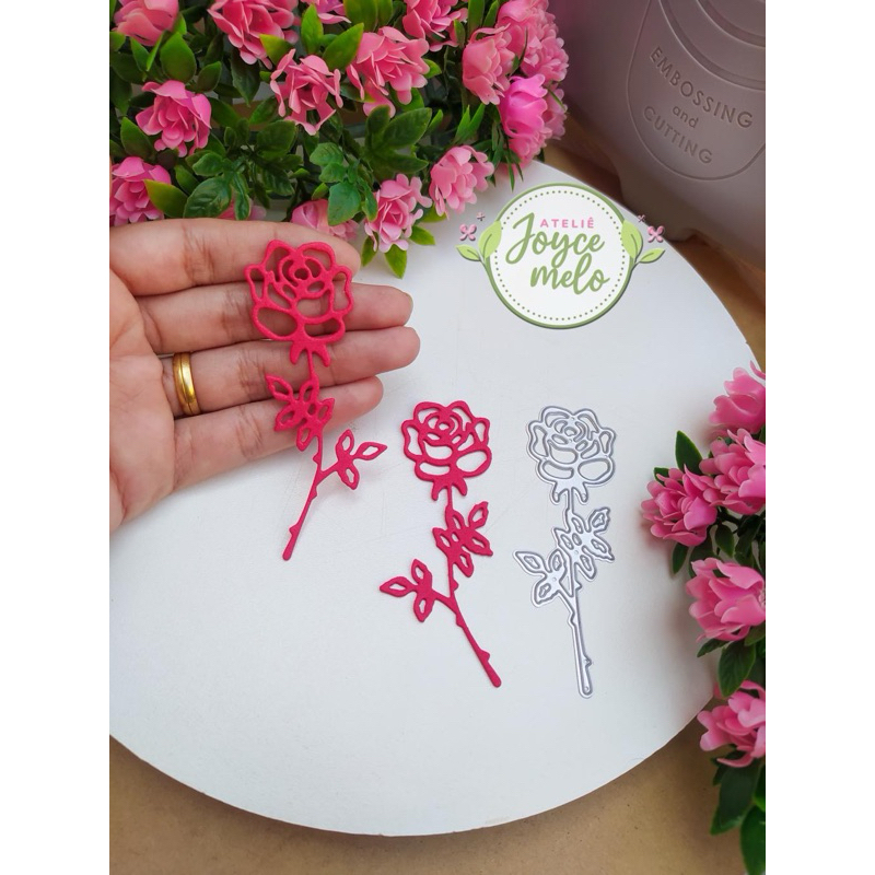 Faca corte Scrapbook Rosa flor | Shopee Brasil