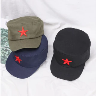 Boné estrela vermelha vintage retrô