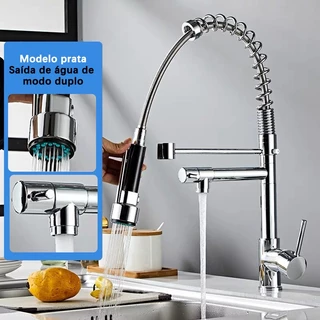 Torneira Cozinha Gourmet Monocomando Com Spray Extensor