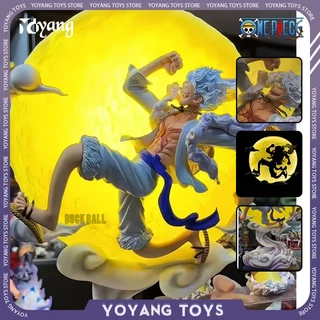 34cm Estátua Com LED Monkey D. Luffy Nika Gear 5 Fifth One Piece Action Figure Quinta Engrenagem