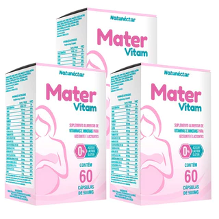 Kit 3 Mater Vitamina Para Gestantes Materna 500mg 60 Cápsulas - Natunéctar em Oferta na Shopee