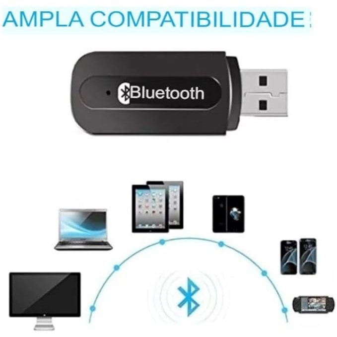 Receptor Adaptador Bluetooth USB P2 Audio Música Chamada Som 3.5mm Sem -ENVIO IMEDIATO