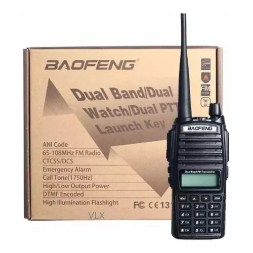 Rádio Comunicador HT Walkie Talkie Dual Band UV-82 Rádio FM Com Fone