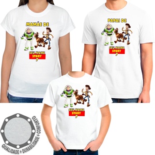 Kit 3 Camisetas Toy Story Personagens Família Camisa Personalizada