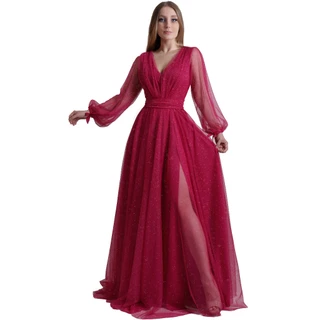 Vestido Feminino Longo De Festa Em Tule Ox030