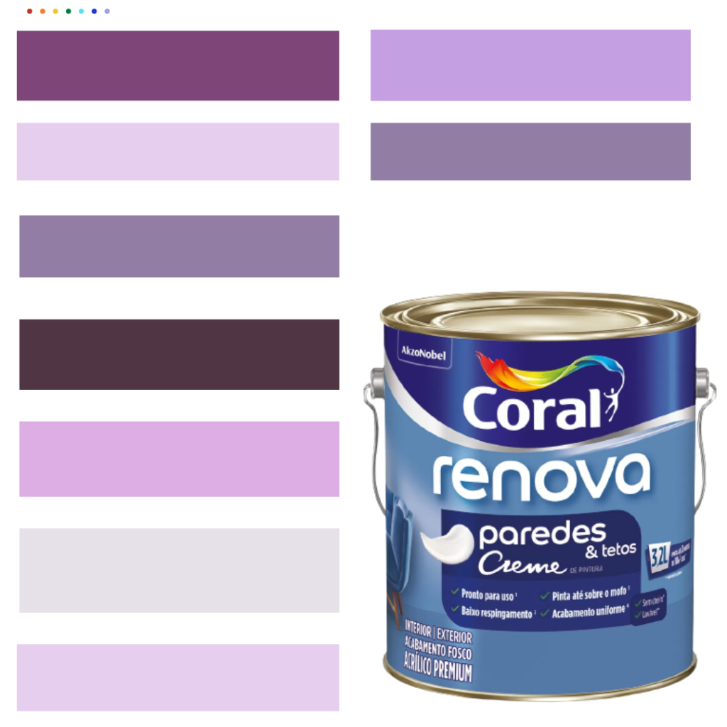 Tinta Roxa Para Parede Acrílica Coral Renova 3,2l Premium. | Shopee Brasil