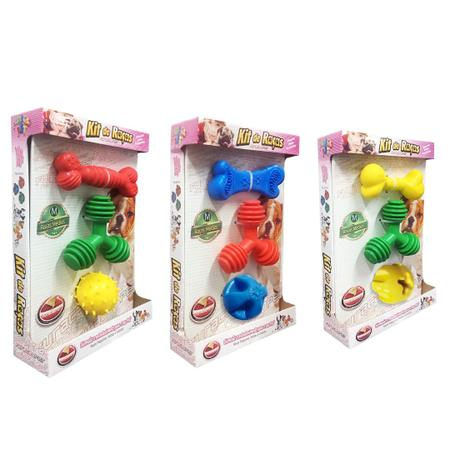 KIT RAÇAS FURACÃO PET C/3 BRINQUEDOS TAM P,M E G