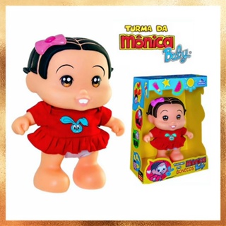 Boneca Monica Turma da Mônica Baby Brinquedo com Dispositivo Sonoro Fala Frases - Adijomar