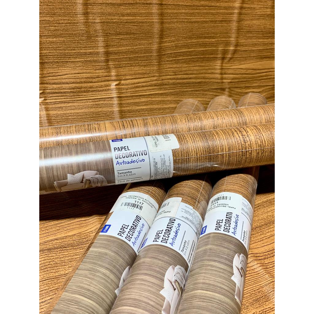 Papel De Parede Decorativo Madeira N05 Autoadesivo 5m x 45cm