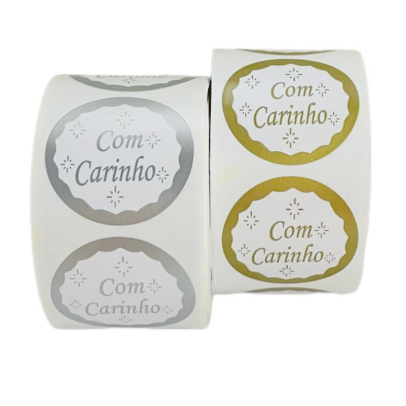Etiquetas com 500 unidades Com carinho