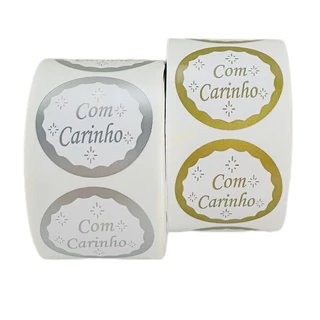 Etiquetas com 500 unidades Com carinho