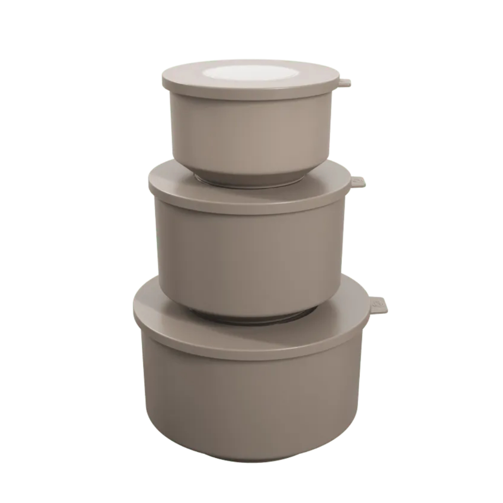 Potes com Tampa Coza Hoop - 500ml - 1L - 2L - Warm Gray